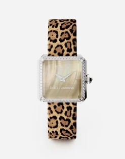 Steel watch with diamonds