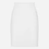 Straight-cut wool midi skirt