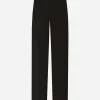 Straight-leg wool pants