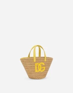 Straw basket with DG logo