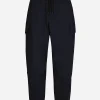 Stretch cotton cargo pants with tag