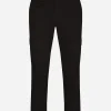 Stretch cotton cargo pants with branded tag