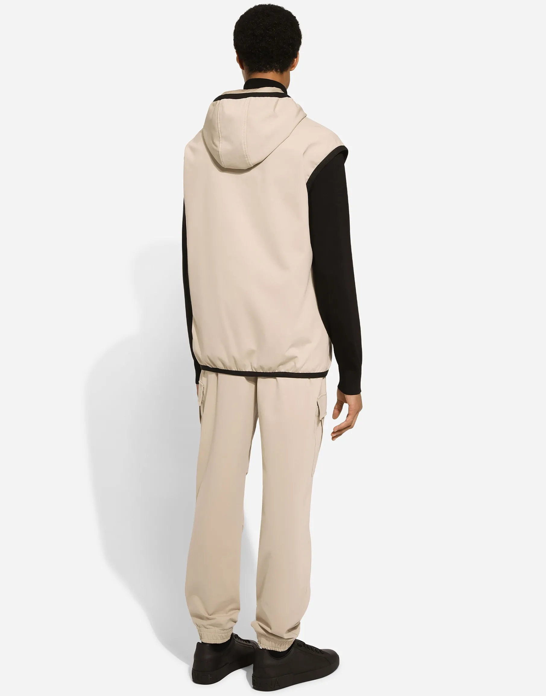 Stretch cotton cargo pants with tag