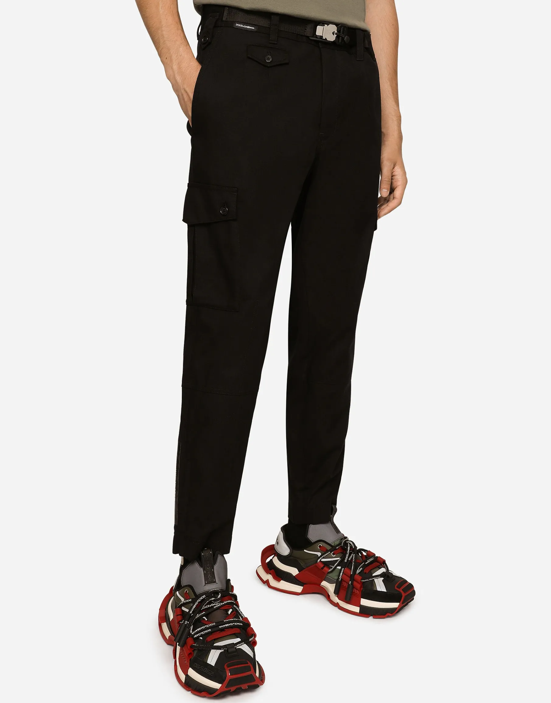 Stretch cotton cargo pants