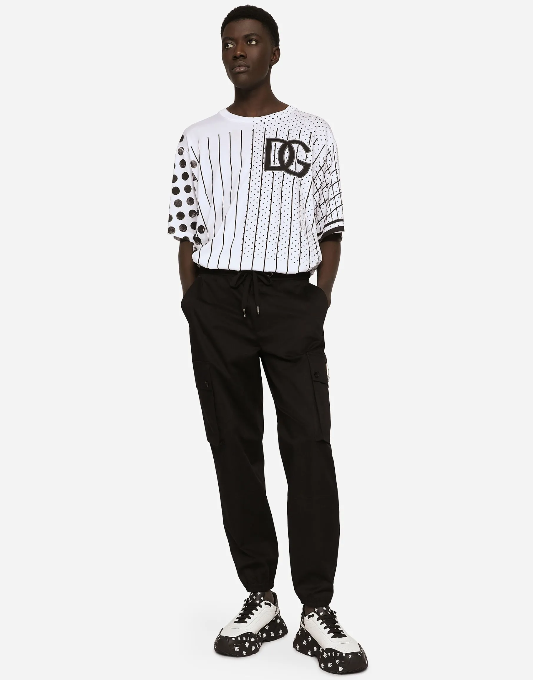 Stretch cotton cargo pants