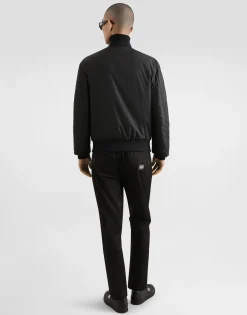 Stretch cotton jogging pants with tag