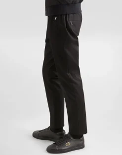 Stretch cotton jogging pants with tag
