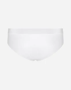 Stretch cotton mid-rise briefs with crest
