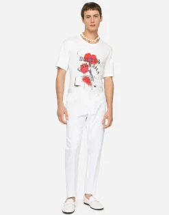 Stretch cotton pants