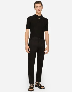 Stretch cotton pants