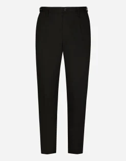 Stretch cotton pants with DG hardware