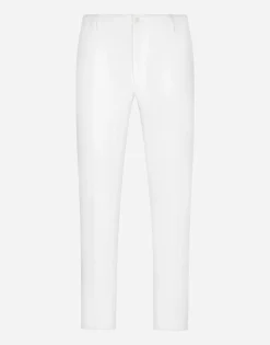 Stretch cotton pants with DG patch