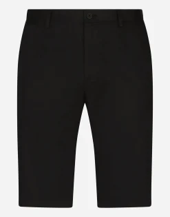 Stretch cotton shorts with DG patch