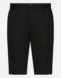Stretch cotton shorts with DG embroidery