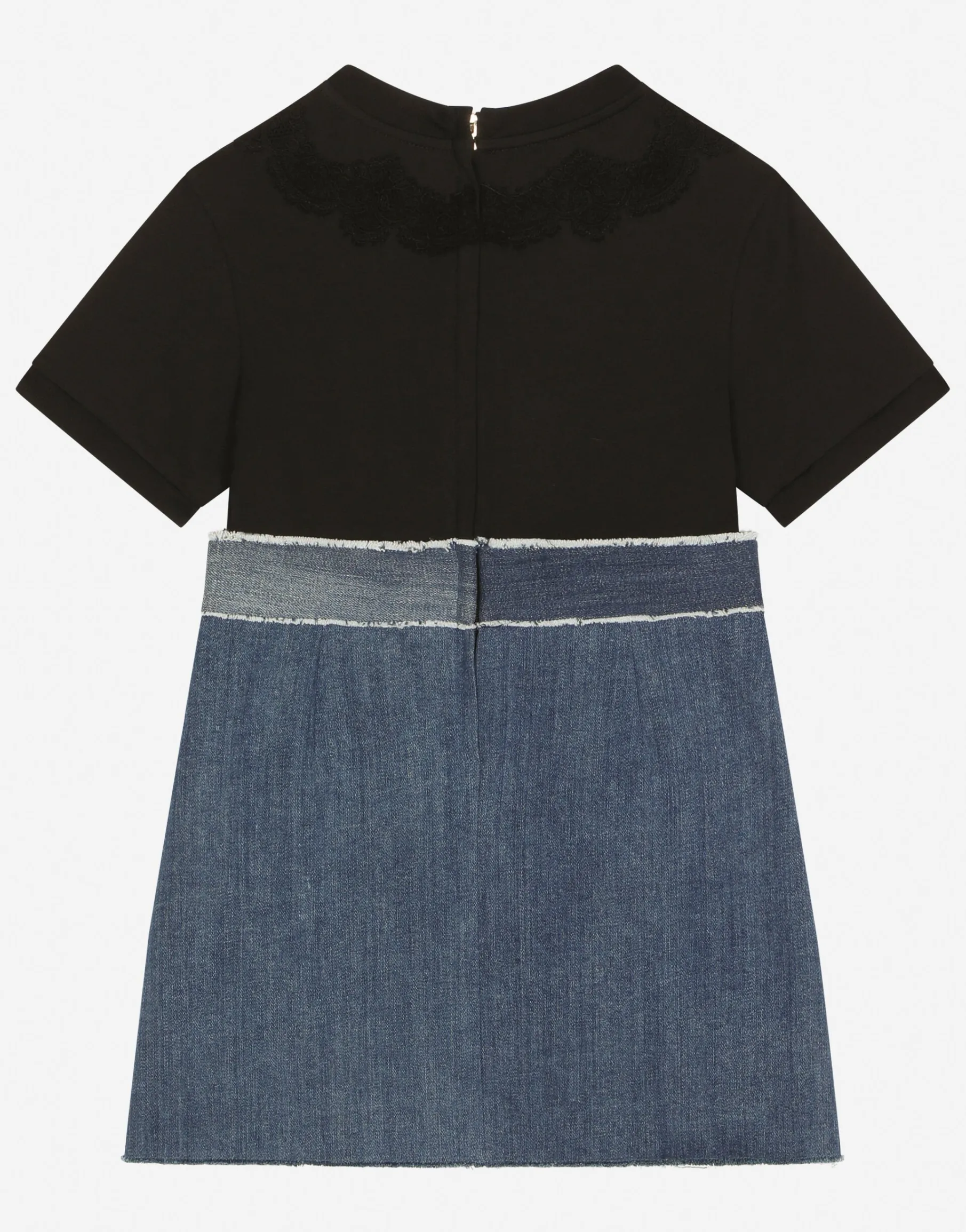Stretch denim and jersey dress with DG logo