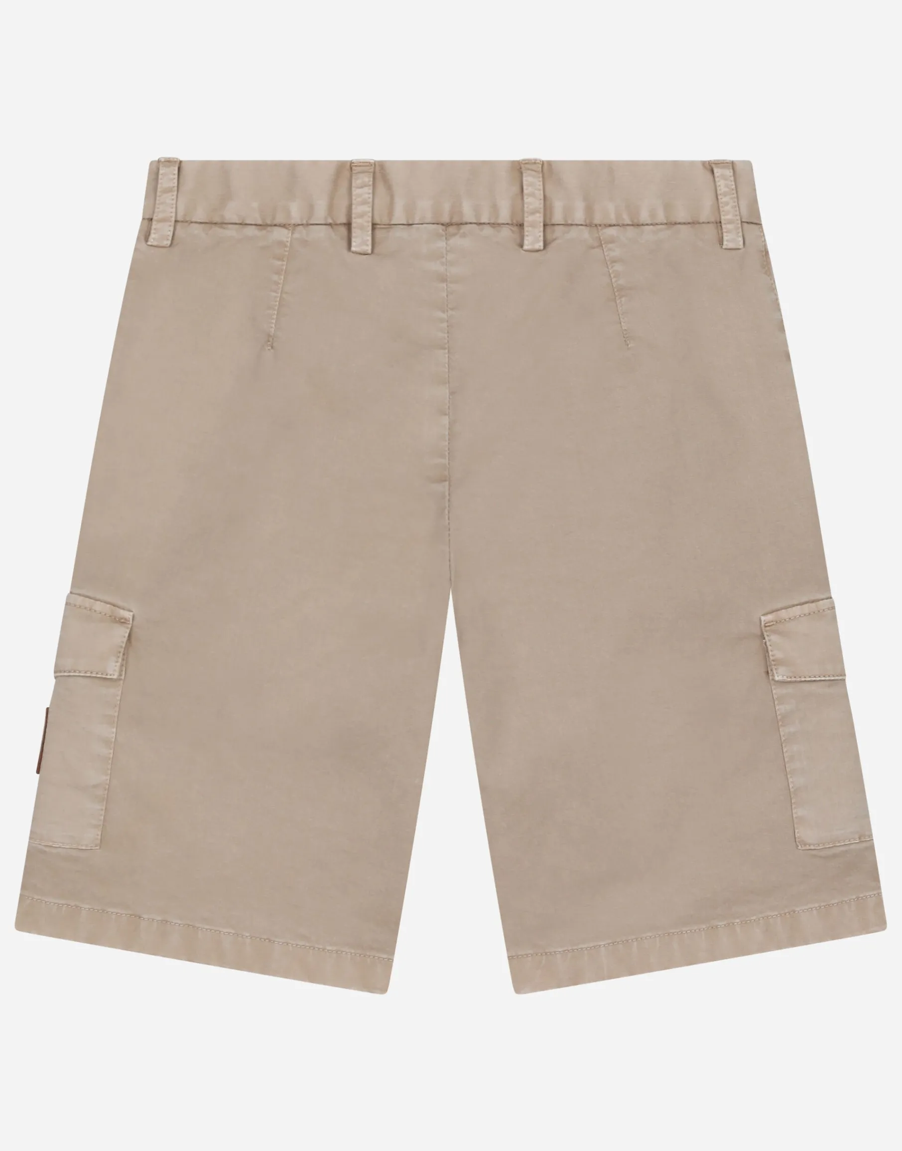 Stretch gabardine shorts with logo tag