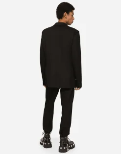 Stretch jersey jacket with heraldic patch