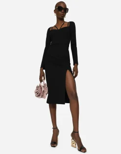 Stretch jersey sheath dress