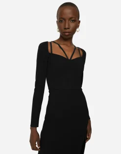Stretch jersey sheath dress