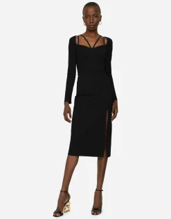 Stretch jersey sheath dress