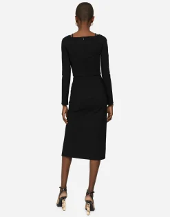 Stretch jersey sheath dress