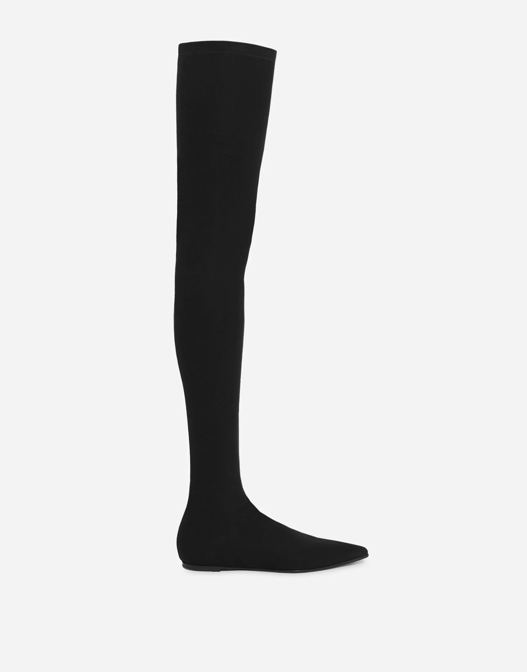 Stretch jersey thigh-high boots