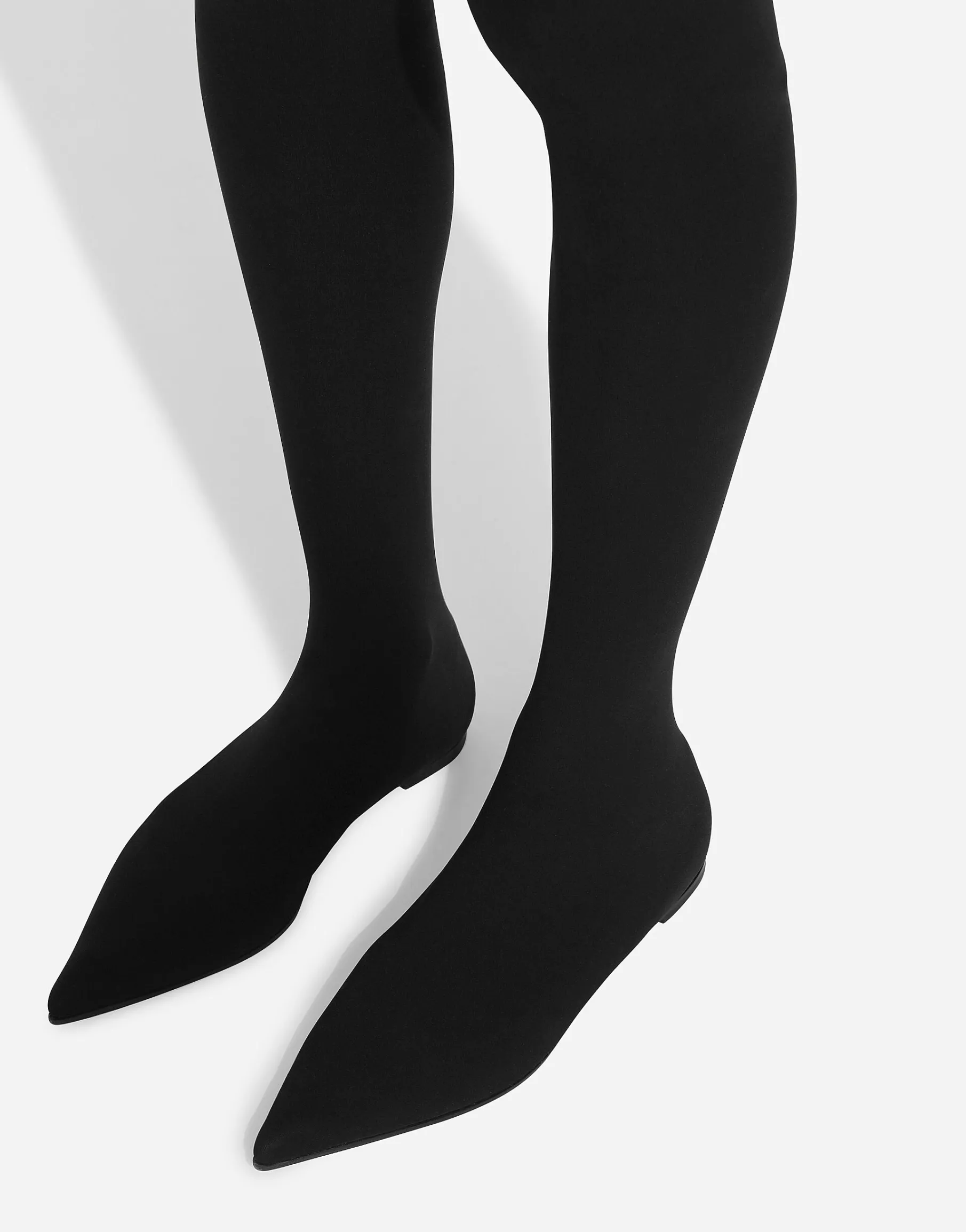 Stretch jersey thigh-high boots