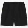 Stretch poplin shorts with logo tag