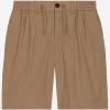 Stretch poplin shorts with logo tag