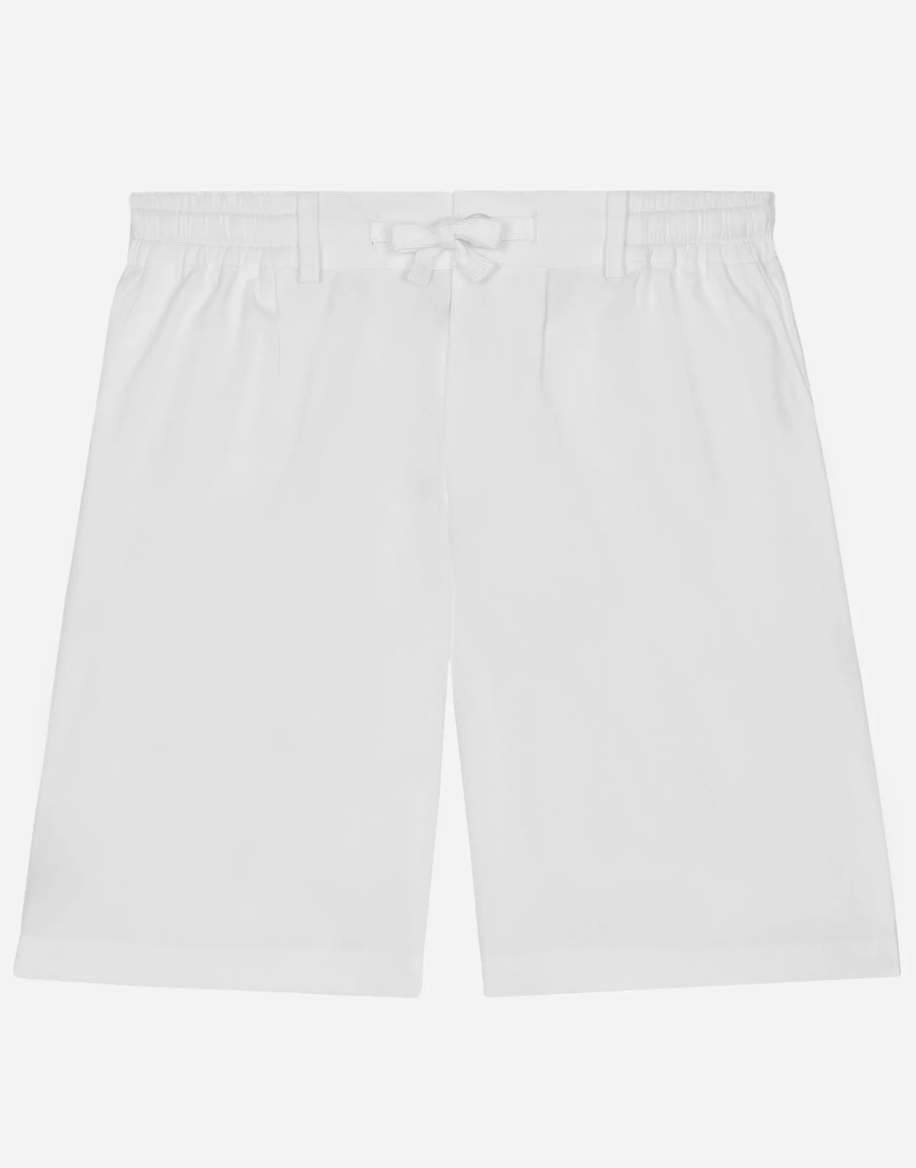 Stretch poplin shorts with logo tag