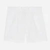 Stretch poplin shorts with logo tag