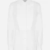 Stretch poplin tuxedo shirt