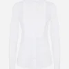 Stretch poplin tuxedo shirt