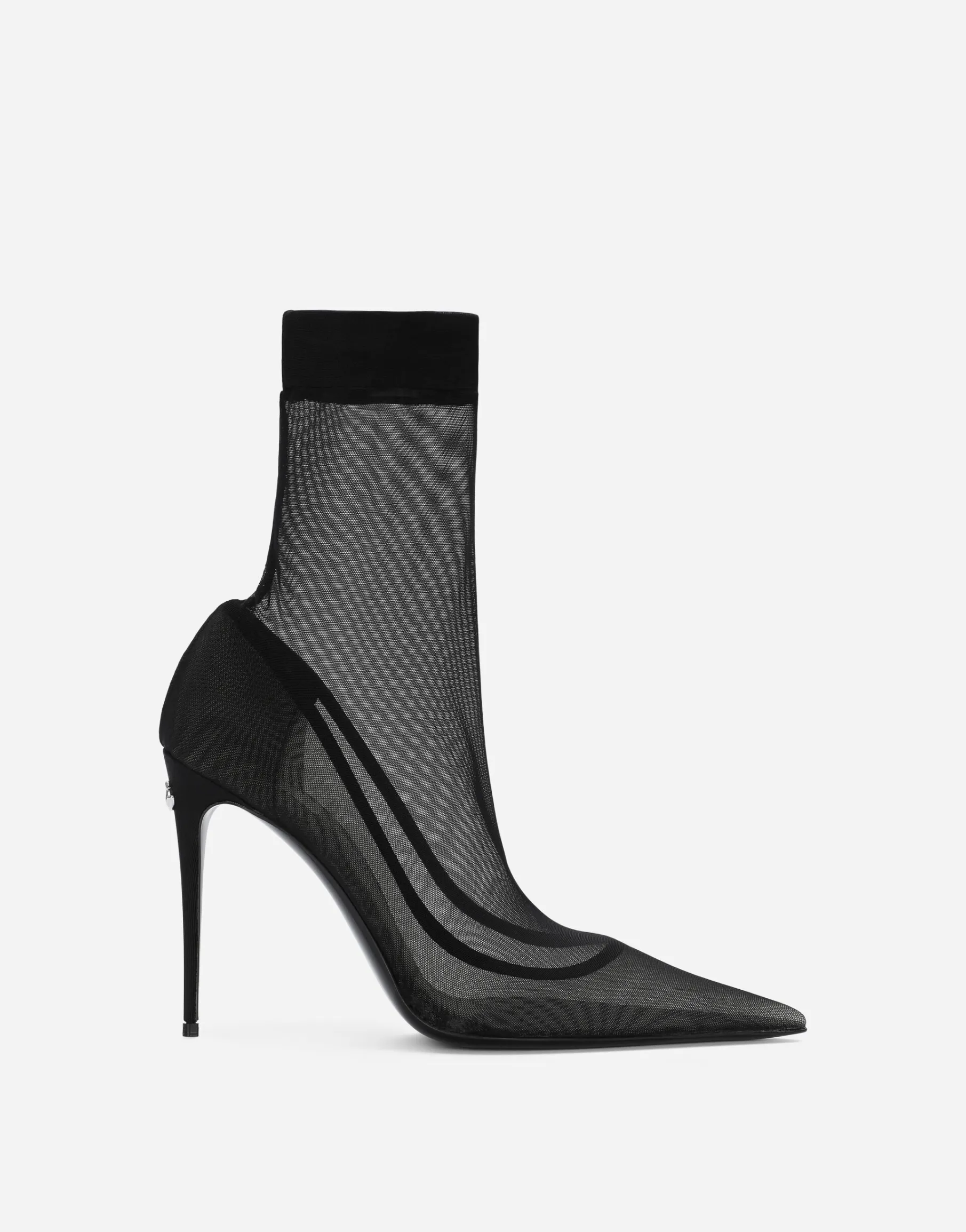 Stretch tulle ankle boots