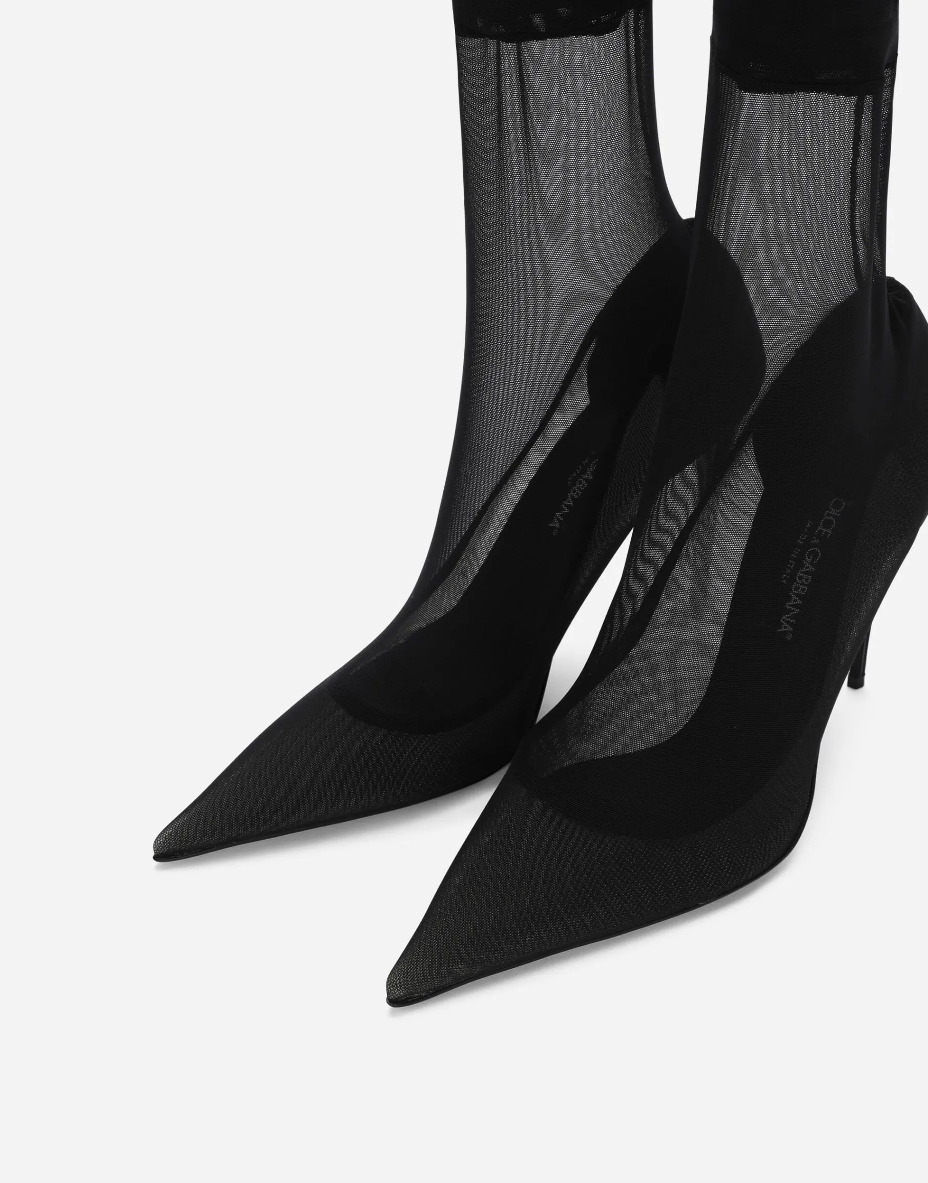 Stretch tulle ankle boots