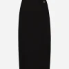 Stretch viscose knit pencil skirt with DG logo