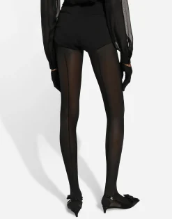 Stretch wool high-waisted tuxedo panties