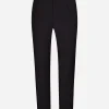 Stretch wool pants with DG embroidery
