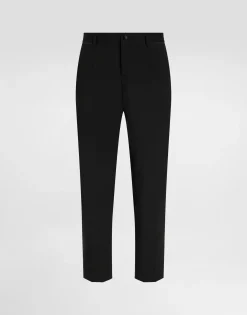 Stretch wool tuxedo pants