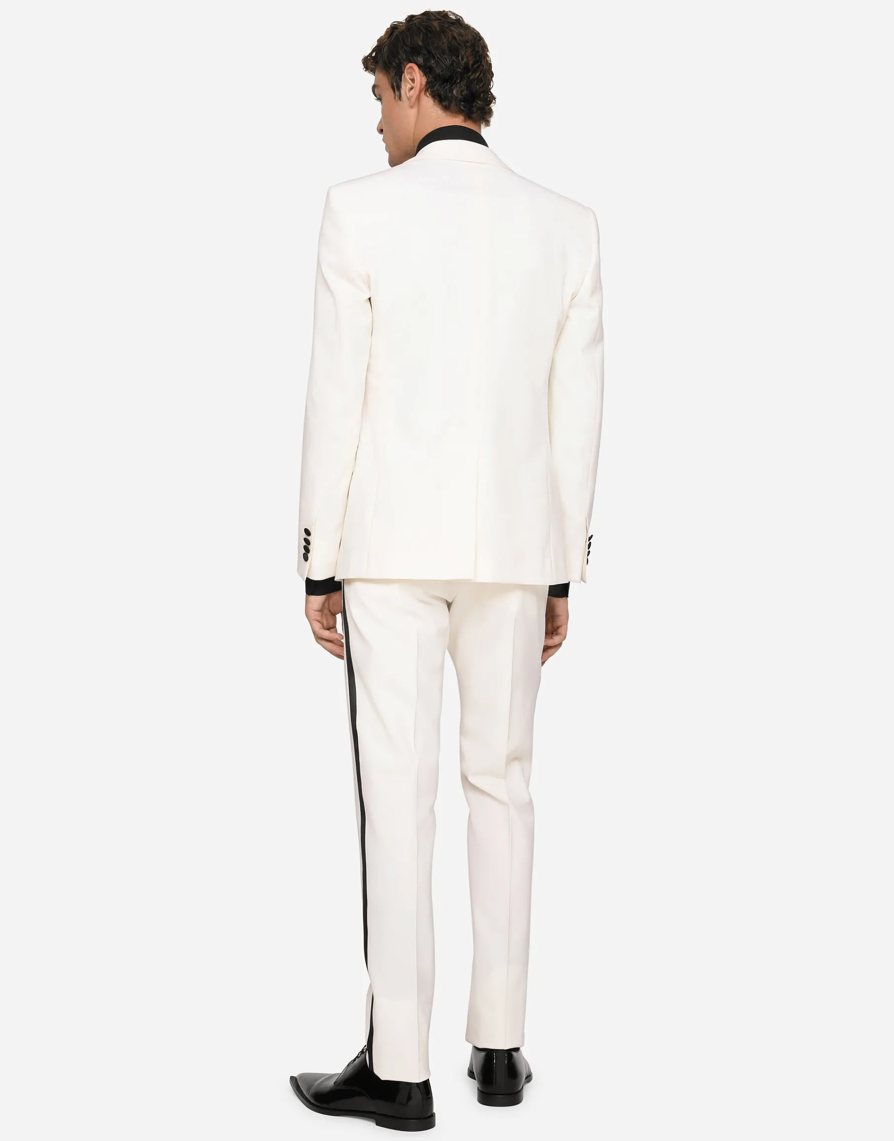 Stretch wool tuxedo pants