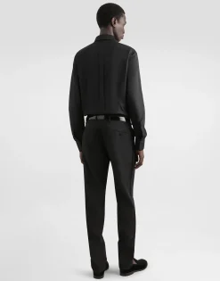 Stretch wool tuxedo pants