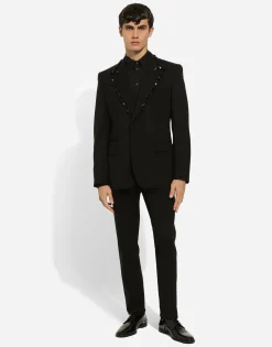 Stretch wool twill pants