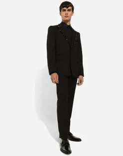 Stretch wool twill pants