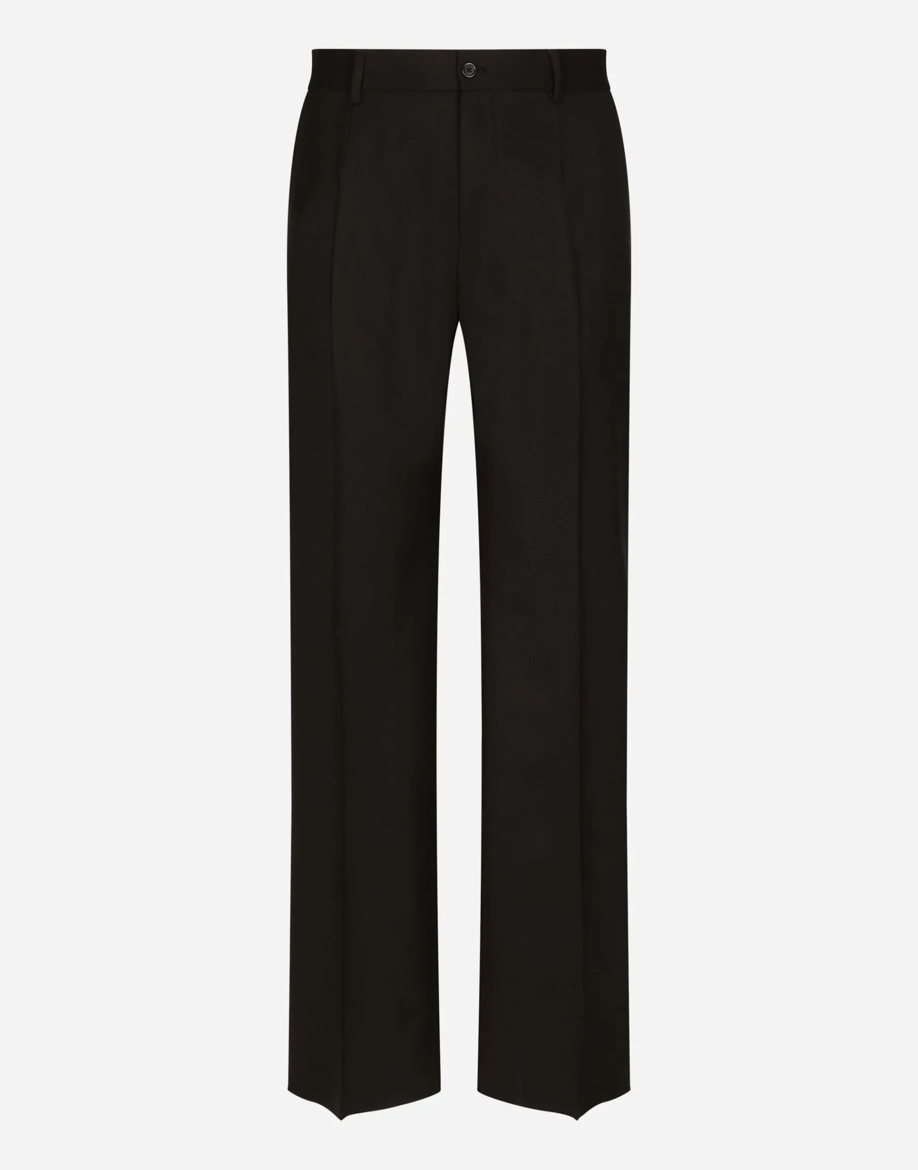 Stretch wool twill pants with wide leg