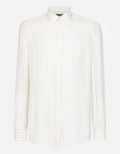 Striped poplin Martini-fit shirt