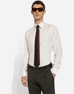 Striped poplin Martini-fit shirt