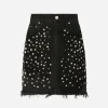 Studded denim miniskirt