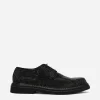 Suede Derby shoes with fusible rhinestone detailing