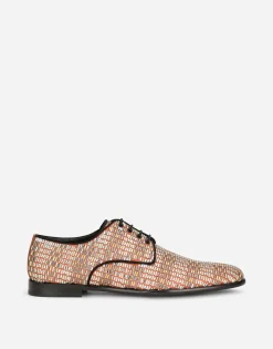 Suede Derby shoes with fusible rhinestone detailing