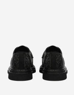 Suede Derby shoes with fusible rhinestone detailing